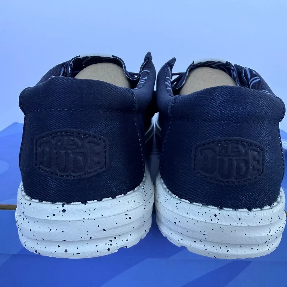 Hey Dude Wally Stretch Canvas Navy Mens 7 Slip-On NIB/NWT